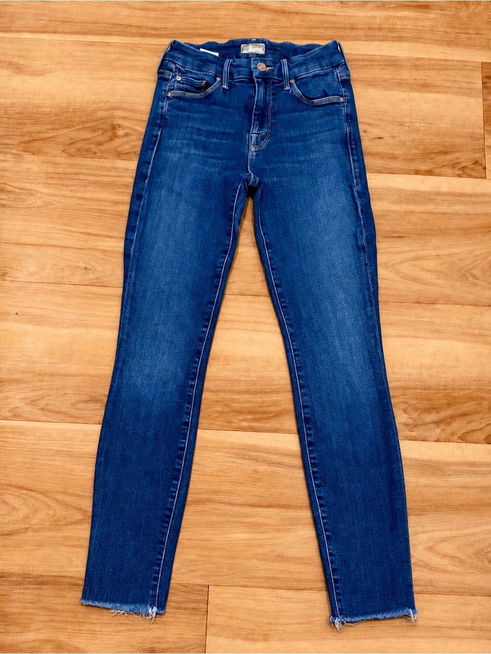 MOTHER The Looker Ankle Fray Skinny Stretch Jeans Blue Women’s Size 24x26 EUC